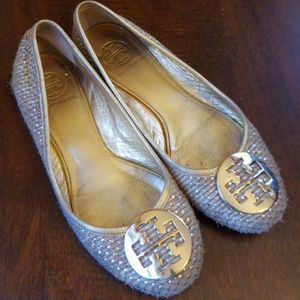 Gold woven Tory Burch flats 7